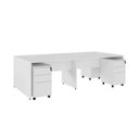 Ver imagem 2 de Estação de Trabalho 4 Lugares com 6 Gavetas 240x240cm Branco Yescasa