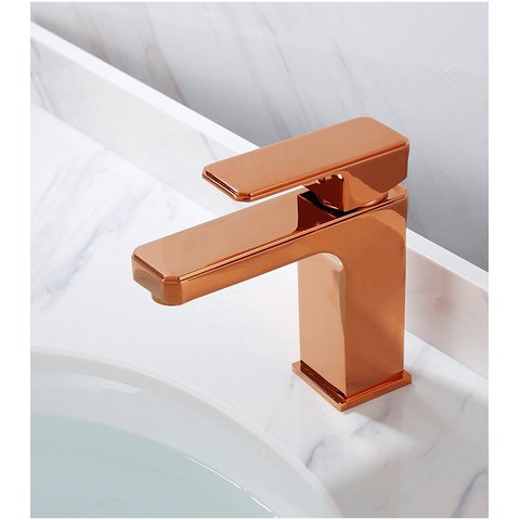 Torneira Monocomando Cascata Banheiro Baixa 7127 Rosa Gold Luuk Young