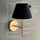 Ver imagem 3 de Kit 2 Arandelas de Parede Clássica Alumínio com Cúpula Tecido Algodão Ref 19