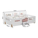 Ver imagem 3 de Cama Juvenil Mary com Escada Led e Nicho Branco/mel