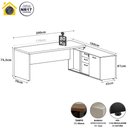 Ver imagem 2 de Mesa Escritório 1,70m Armário 1 Cx de Tomadas Pés Painel F5