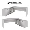 Mesa Escritório 1,70m Armário 1 Cx de Tomadas Pés Painel F5 - 6
