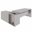 Ver imagem 5 de Mesa Escritório 1,70m Armário 1 Cx de Tomadas Pés Painel F5