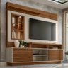 Estante Painel para Tv 60 Pol com Led 200cm Dora L06 Jatobá/off White - Mpozenato - 2