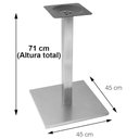 Ver imagem 3 de Mesa Alpha Inox 73,50 Cm (alt) Base Quadrada Tampo Mdp Quadrado 80 Cm (larg) X 2,50 Cm (alt) Samba