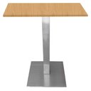 Ver imagem 1 de Mesa Alpha Inox 73,50 Cm (alt) Base Quadrada Tampo Mdp Quadrado 80 Cm (larg) X 2,50 Cm (alt) Samba