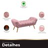 Recamier Estofada Casal King Size Ayla Veludo Rosa Bebe - 5