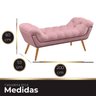 Recamier Estofada Casal King Size Ayla Veludo Rosa Bebe - 4