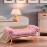 Recamier Estofada Casal King Size Ayla Veludo Rosa Bebe - 3