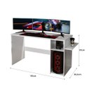 Ver imagem 3 de Mesa Escrivaninha Creta para Computador Gamer com Led Mavaular Branco