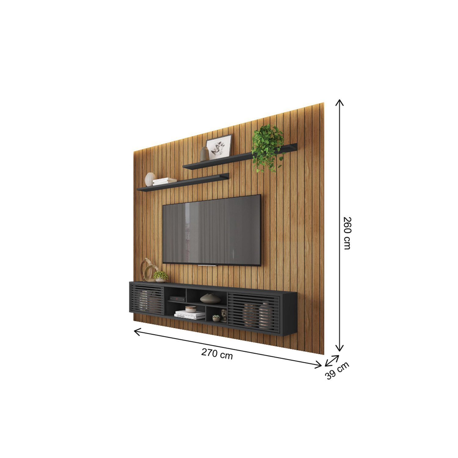 Rack com Painel para TV até 75 Polegadas 2 Portas Origem Caemmun - 3