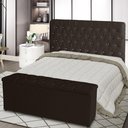 Ver imagem 2 de Kit Cabeceira de Cama Box e Calçadeira Baú Paris Casal 140 Cm 140 X 126 Capitonê Courino Marrom