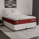 Ver imagem 1 de Cama Box Queen + Colchão Comfort Class Pillow Top 158x198cm Vinho/suede Branco