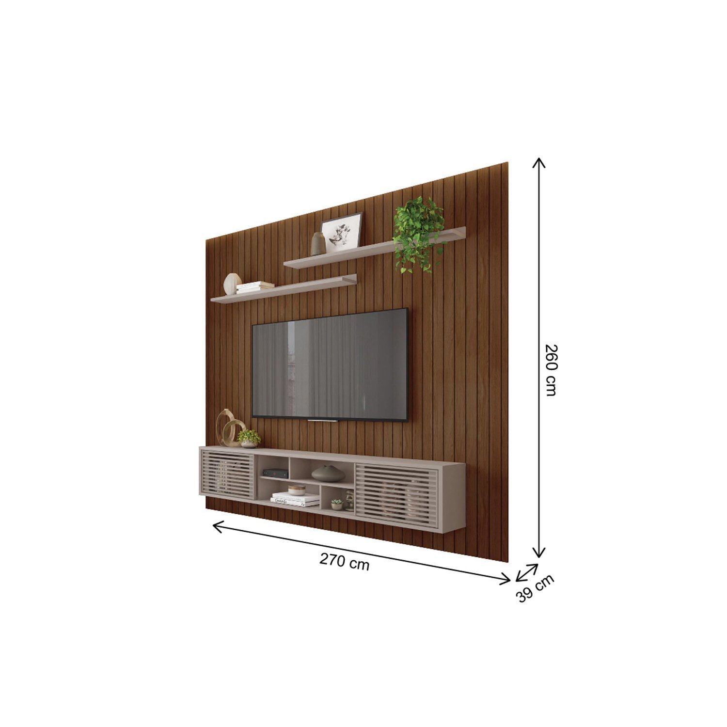 Rack com Painel para TV até 75 Polegadas 2 Portas Origem Caemmun - 3