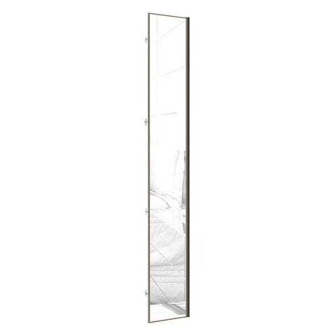 Porta para Roupeiro Closet Canto Individual 40cm Puxador Perfil Inox com Espelho Luciane Móveis