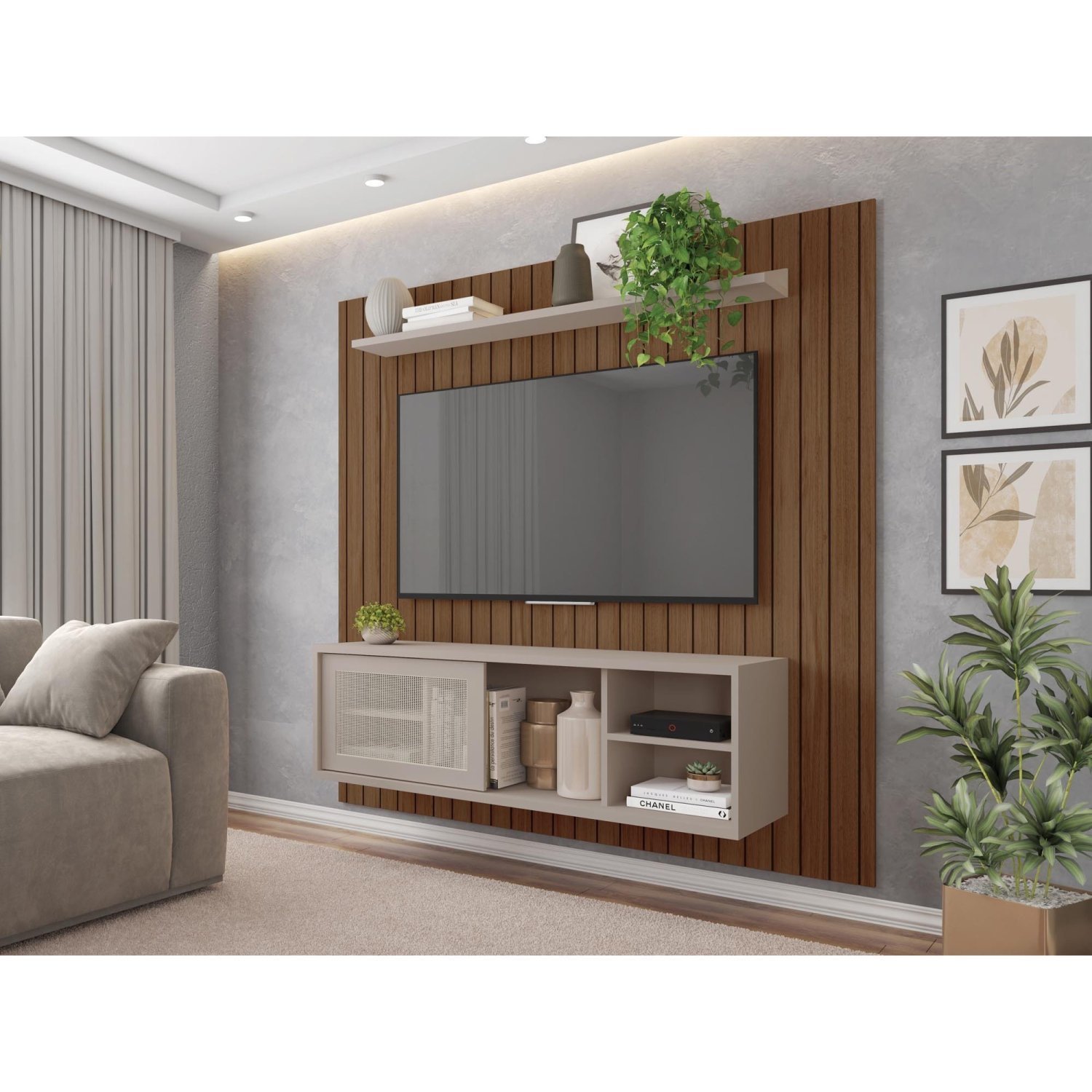 Rack com Painel para TV até 55 Polegadas 1 Porta Elegance Caemmun - 4
