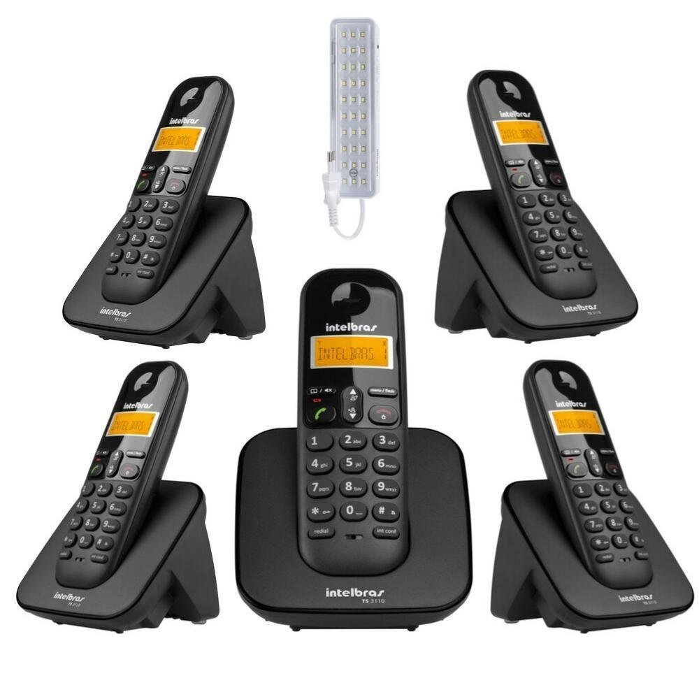 Aparelho Telefone Sem Fio 4 Ramal Bina Pilhas Alta Duração | MadeiraMadeira