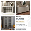 Ver imagem 5 de Aparador com Travessa em Metal 280cm com Painel Ripado Mdf Cor:grigio com Preto