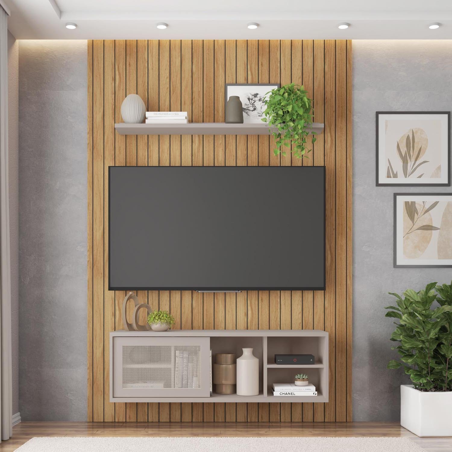 Rack com Painel para TV até 55 Polegadas 1 Porta Elegance Caemmun - 1