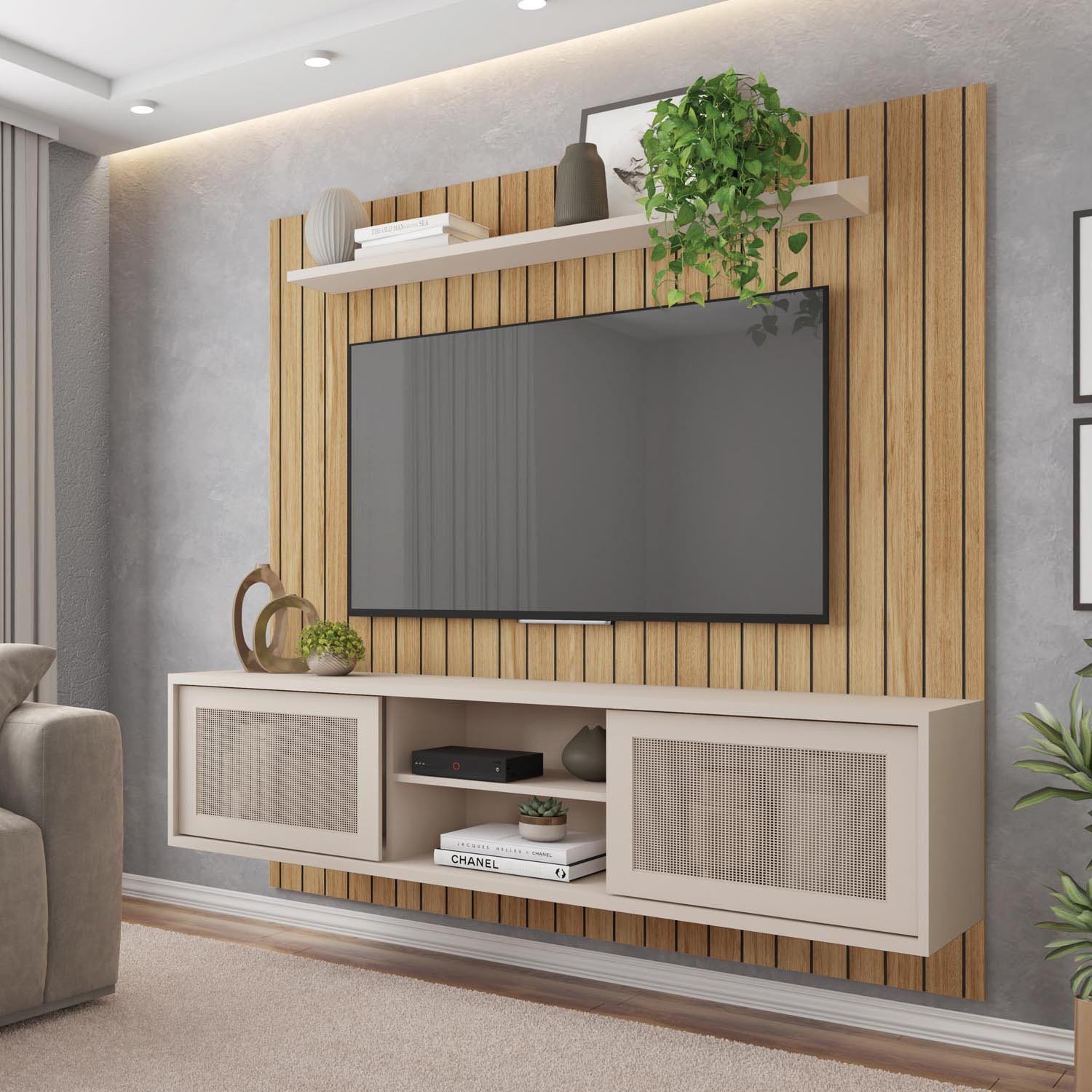 Rack com Painel para TV até 72 Polegadas 2 Portas Elegance Caemmun - 4