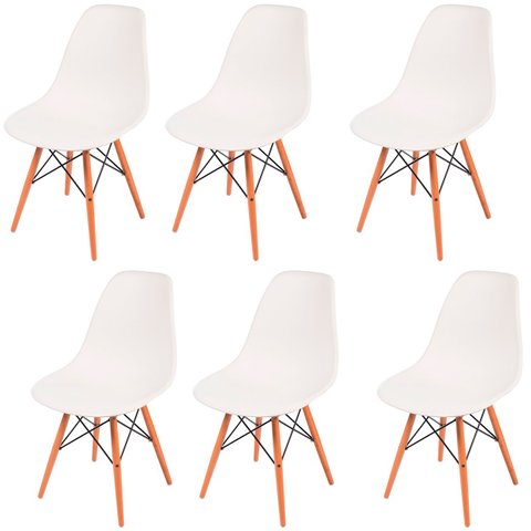 Kit 6 Cadeiras Eames Eifell 130pp