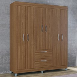 Roupeiro 6 Portas 915 Castanha Poqq Castanha - 4