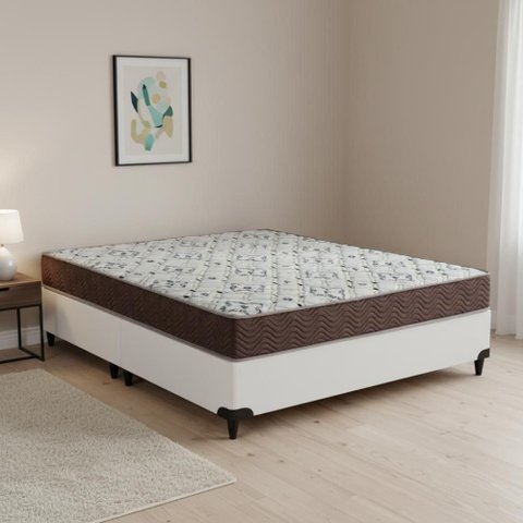 Cama Box com Colchão Queen ISO 150 D45 Espuma Branco Ortobom