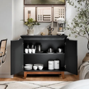 Ver imagem 3 de Buffet Aparador 2 Portas Flow Cor Preto 85cm