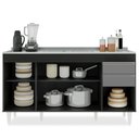Ver imagem 4 de Balcão Gabinete com Pia Inox 150cm Marrocos Preto/cinza - Lumil Lumil Móveis