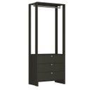 Ver imagem 1 de Closet com 1 Cabideiro e 3 Gavetas 80 Cm Grafite Intenso Yes Ey1020