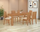 Ver mais imagens de Conjunto Sala de Jantar Mesa Athenas 180 Tampo no Glass com 6 Cadeiras Athenas - Lopas Amendoa Clean
