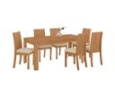 Ver imagem 1 de Conjunto Sala de Jantar Mesa Athenas 180 Tampo no Glass com 6 Cadeiras Athenas - Lopas Amendoa Clean