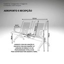 Ver imagem 3 de Cadeira Longarina Cromada 2 Lugares com Braço