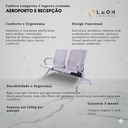 Ver imagem 2 de Cadeira Longarina Cromada 2 Lugares com Braço