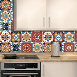 Adesivo de Azulejo Colorido Abstrato Arte Destaque