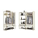 Ver imagem 7 de Kit Dormitorio 3 Portas 8 Gavetas e 3 Cabideiro Industrial Branco/Off White/Dourado