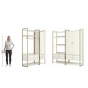 Ver imagem 5 de Kit Dormitorio 3 Portas 8 Gavetas e 3 Cabideiro Industrial Branco/Off White/Dourado
