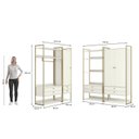 Ver imagem 6 de Kit Dormitorio 3 Portas 8 Gavetas e 3 Cabideiro Industrial Branco/Off White/Dourado