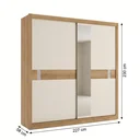 Ver imagem 3 de Guarda-Roupa Casal com Espelho 2 Portas de Correr 4 Gavetas 230cm Copenhagen Yescasa Cappuccino/Off White