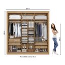 Ver imagem 3 de Guarda-Roupa Casal com Espelho 2 Portas de Correr 4 Gavetas 230cm Copenhagen Yescasa Cappuccino/Off White