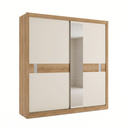 Ver imagem 2 de Guarda-Roupa Casal com Espelho 2 Portas de Correr 4 Gavetas 230cm Copenhagen Yescasa Cappuccino/Off White