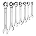 Ver imagem 1 de Kit 7 Chaves de Boca com Catraca Articulada Aço Cromo