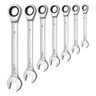 Kit 7 Chaves de Boca com Catraca Articulada Aço Cromo - 1