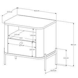 Mesa de Cabeceira Tucupí Slim Jb Bechara  - 5