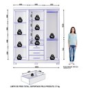 Ver imagem 5 de Guarda Roupa Solteiro Capelinha Premium 3 Portas de Bater 3 Gavetas Branco