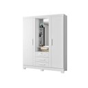 Ver imagem 3 de Guarda Roupa Solteiro Capelinha Premium 3 Portas de Bater 3 Gavetas Branco