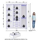 Ver imagem 4 de Guarda Roupa Solteiro Capelinha Premium 3 Portas de Bater 3 Gavetas Branco