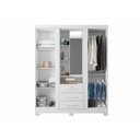 Ver imagem 2 de Guarda Roupa Solteiro Capelinha Premium 3 Portas de Bater 3 Gavetas Branco
