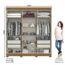 Ver imagem 2 de Guarda Roupa Casal Casal 6 Portas 4 Gavetas Dallas 