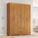 Ver imagem 1 de Guarda-Roupa com 6 Portas e 2 Gavetas Marrom/Freijó